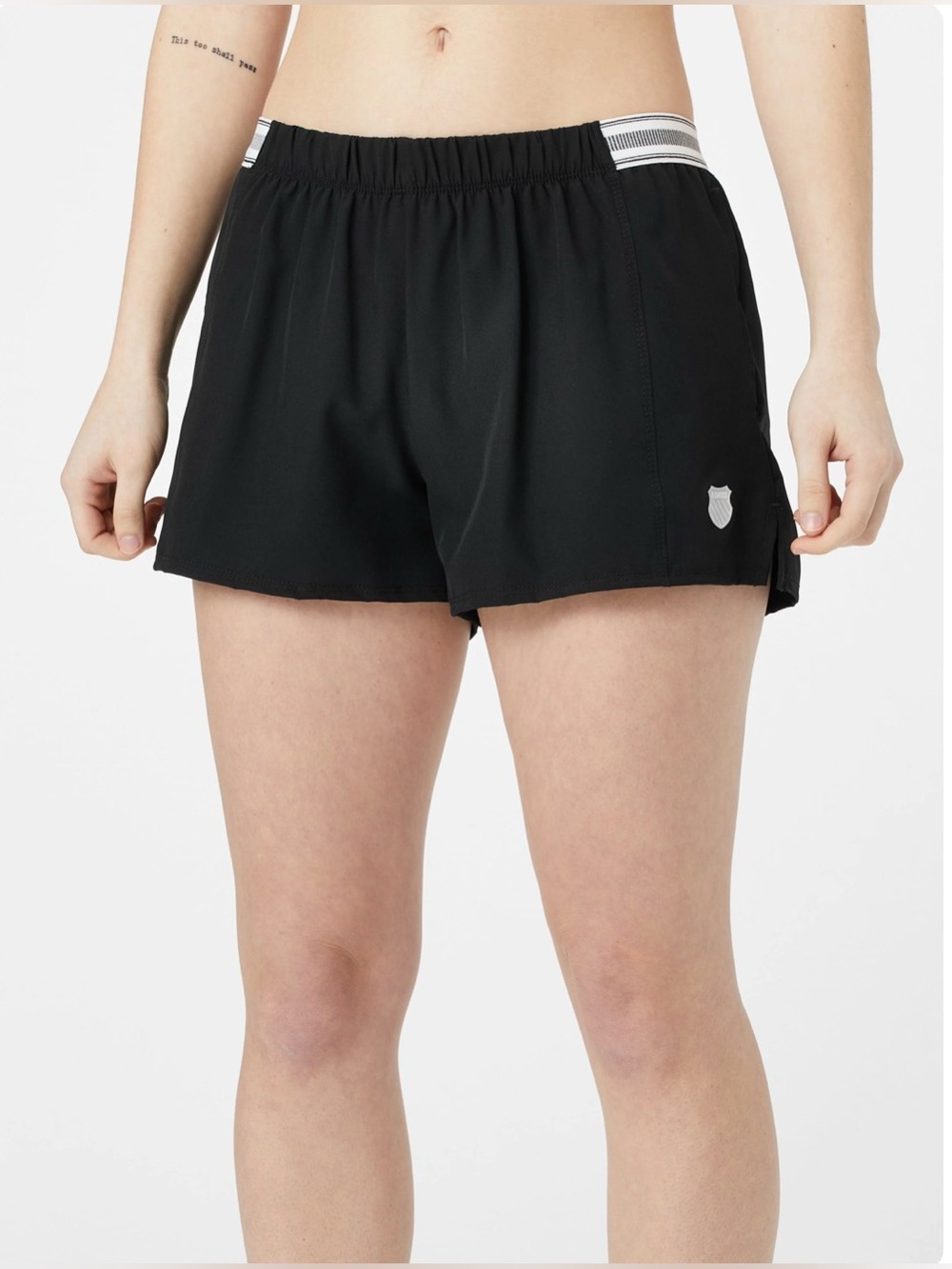 K-Swiss Women's K-Core Woven 3.5" Black Athletic Shorts size XL NWT